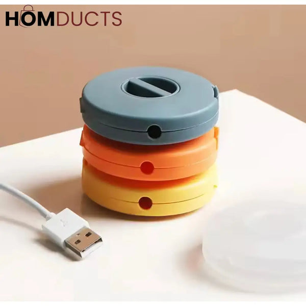 3-Pack Rotatable Data Cable Organizer Box - Desktop & Portable Wire Storage