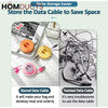 3-Pack Rotatable Data Cable Organizer Box - Desktop & Portable Wire Storage