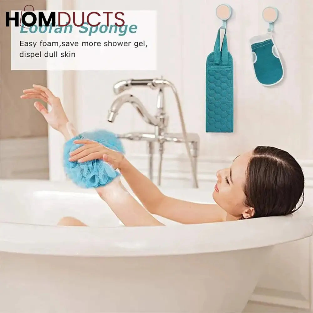 3 Pcs Shower Bath Exfoliating Set