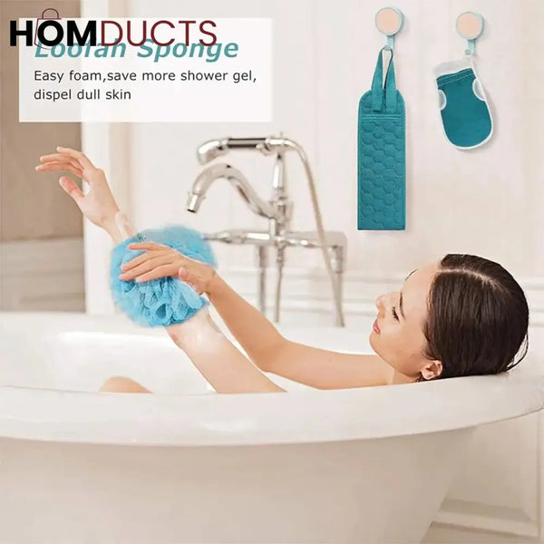 3 Pcs Shower Bath Exfoliating Set