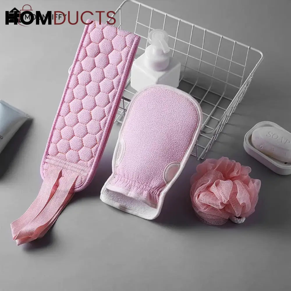 3 Pcs Shower Bath Exfoliating Set