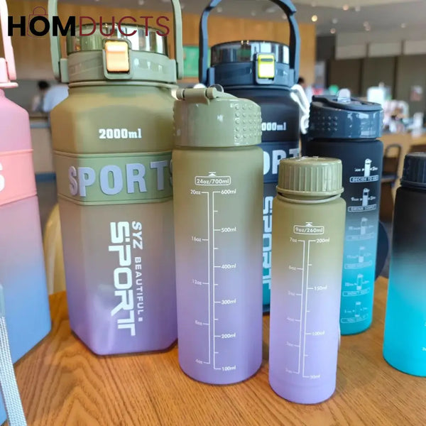 3 Pcs Sports Water Bottle Set