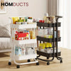 3 Tier Metal Cart With Wheels