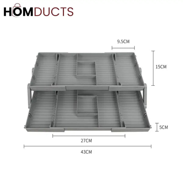 3-Tier Jewelry & Makeup Organizer Tray – Multi-Compartment Vanity Storage Box