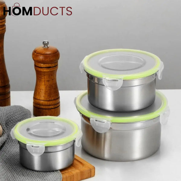 304 Stainless Steel Airtight Food Storage Containers for Kitchen - Leak-Proof & Durable