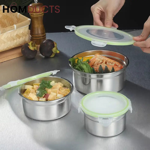 304 Stainless Steel Airtight Food Storage Containers for Kitchen - Leak-Proof & Durable