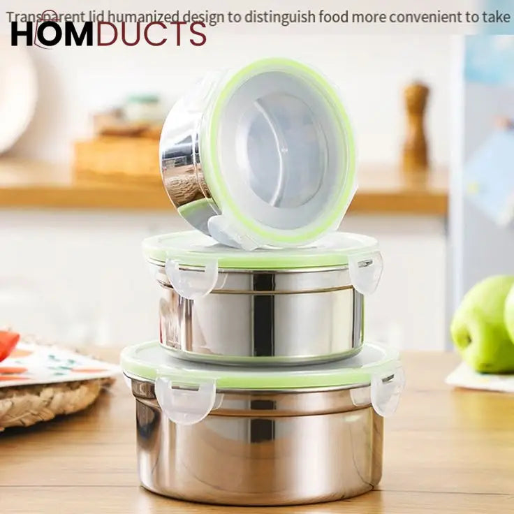 304 Stainless Steel Airtight Food Storage Containers for Kitchen - Leak-Proof & Durable