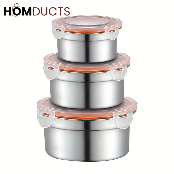 304 Stainless Steel Airtight Food Storage Containers for Kitchen - Leak-Proof & Durable