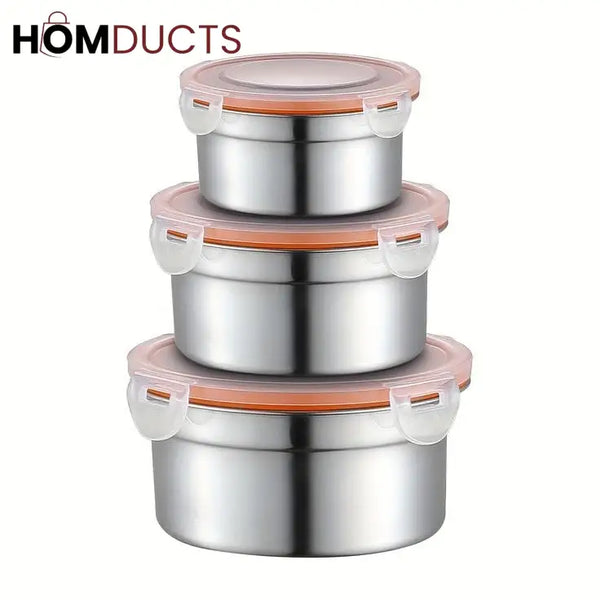 304 Stainless Steel Airtight Food Storage Containers for Kitchen - Leak-Proof & Durable