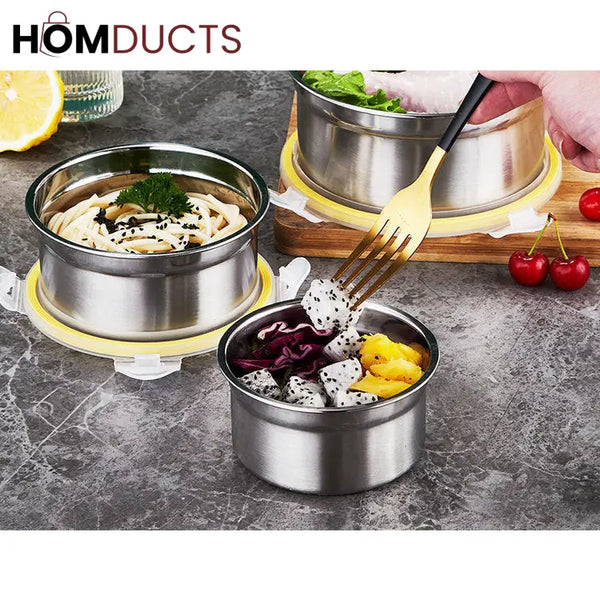 304 Stainless Steel Airtight Food Storage Containers for Kitchen - Leak-Proof & Durable