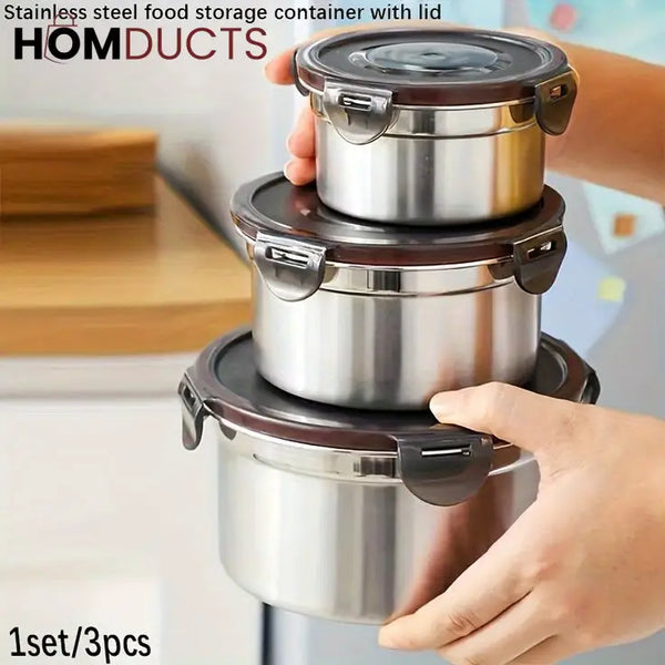 304 Stainless Steel Airtight Food Storage Containers for Kitchen - Leak-Proof & Durable