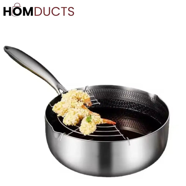 316L Stainless Steel Honeycomb Non-Stick Frying Pan – Scratch Resistant Multi-Functional Cookware for Gas & Induction