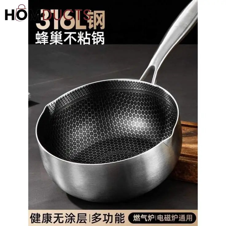 316L Stainless Steel Honeycomb Non-Stick Frying Pan – Scratch Resistant Multi-Functional Cookware for Gas & Induction