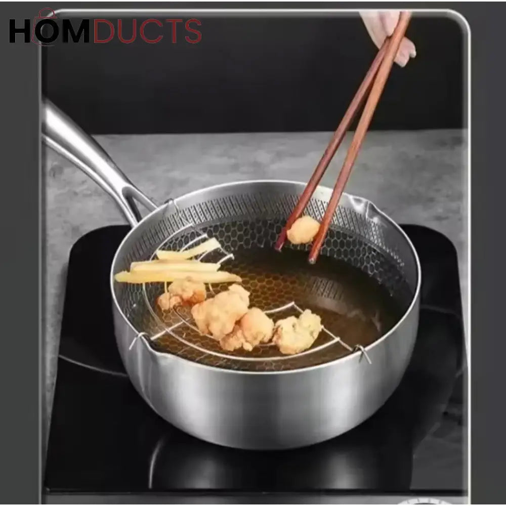 316L Stainless Steel Honeycomb Non-Stick Frying Pan – Scratch Resistant Multi-Functional Cookware for Gas & Induction