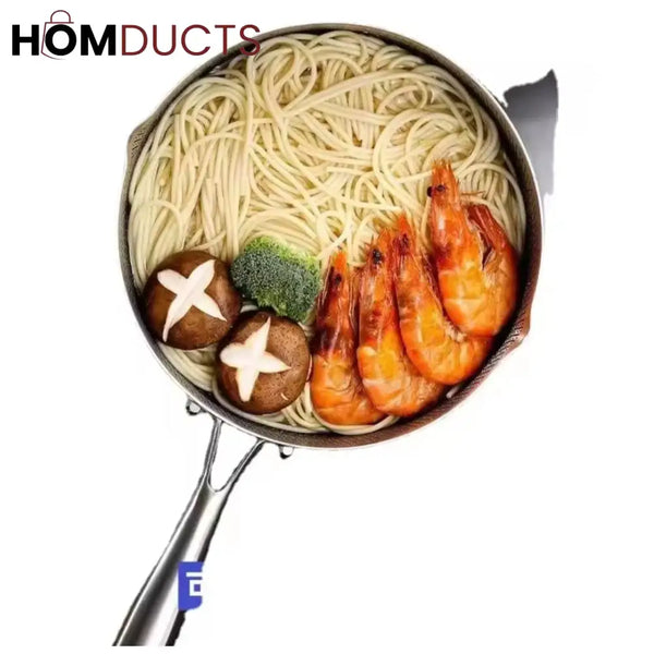 316L Stainless Steel Honeycomb Non-Stick Frying Pan – Scratch Resistant Multi-Functional Cookware for Gas & Induction