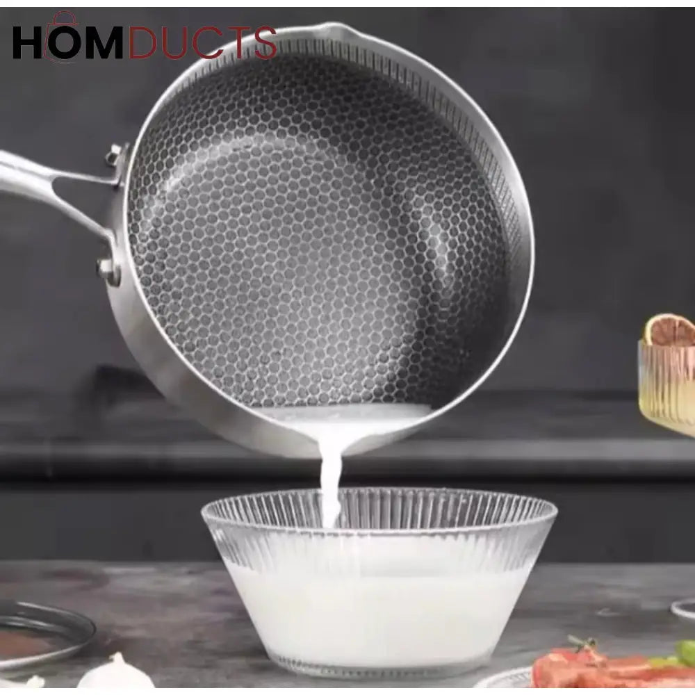 316L Stainless Steel Honeycomb Non-Stick Frying Pan – Scratch Resistant Multi-Functional Cookware for Gas & Induction