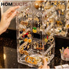 360° Luxe Rotating Jewelry Organizer – Transparent Acrylic Earring & Necklace Display Stand