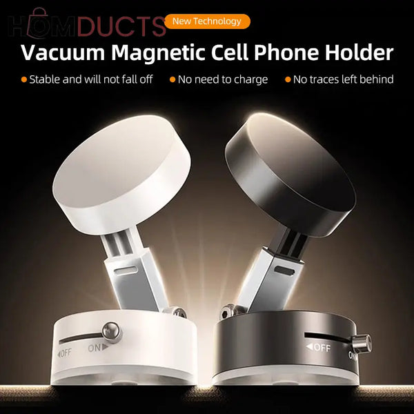 360° Magnetic Phone Holder with Auto-Tracking Rotation – Strong Magnetic Suction Mount for Desk & Tabletop Use