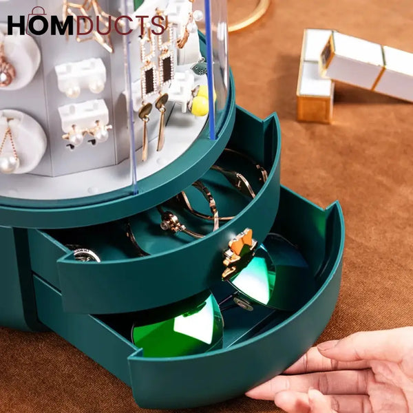 360 Rotating Jewellery Organizer With Drawer