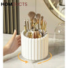 360° Rotating Makeup Brush Organizer with Dome Cover