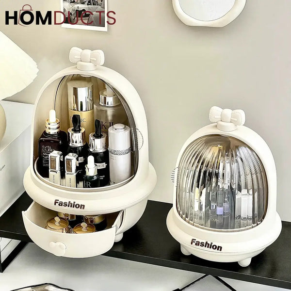 360° Rotating Makeup Organizer - Dust & Water-Proof Large Cosmetic Storage Box