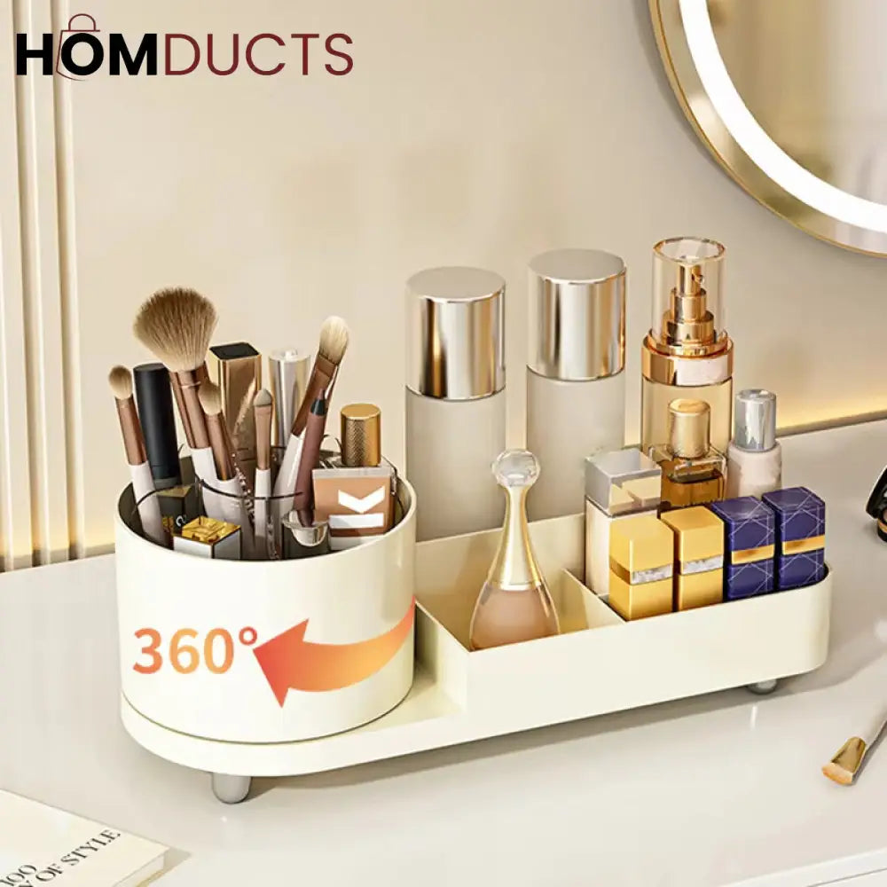 360° Rotating Makeup Organizer: Maximize Space & Find Your Beauty Essentials!