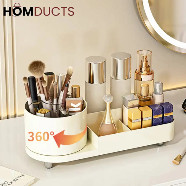 360° Rotating Makeup Organizer: Maximize Space & Find Your Beauty Essentials!