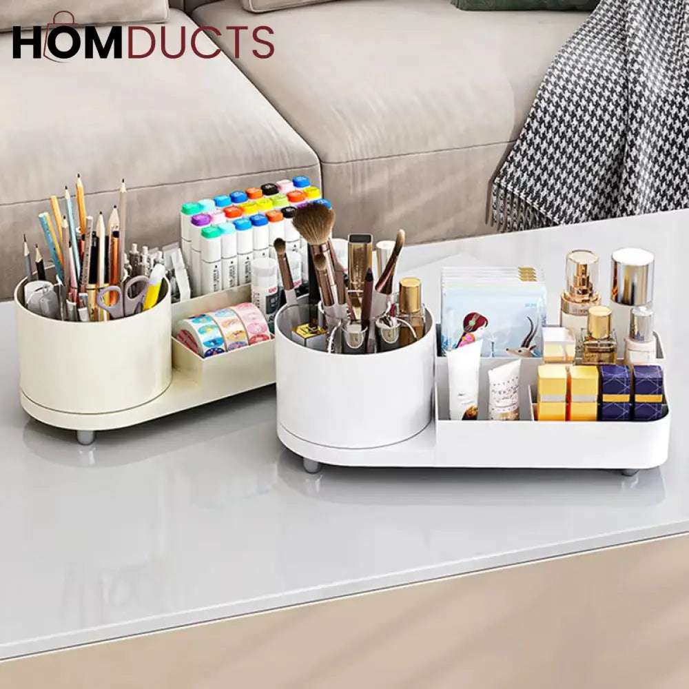360° Rotating Makeup Organizer: Maximize Space & Find Your Beauty Essentials!