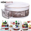 360° Rotating Spice Rack Organizer with Pull-Out Drawers – Kitchen Condiment and Seasoning Storage Carousel