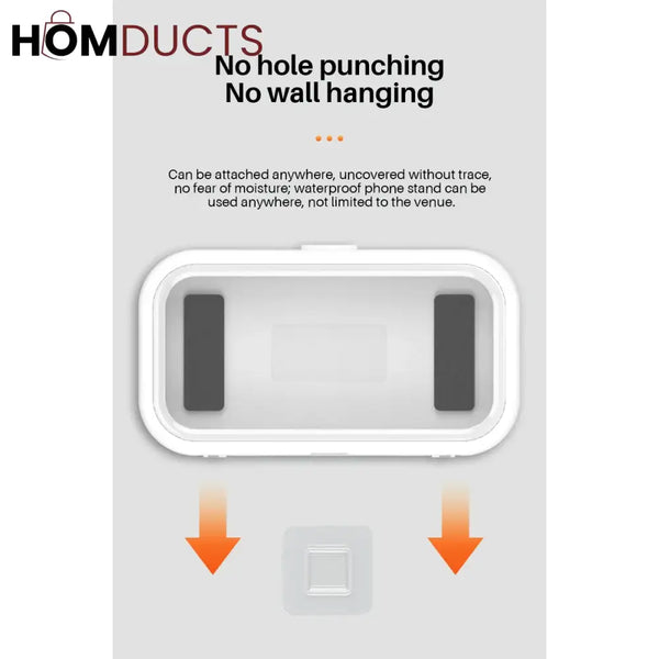 360° Rotating Waterproof Wall Mount Phone Holder – Touchscreen Shower Phone Case for Bathroom & Kitchen
