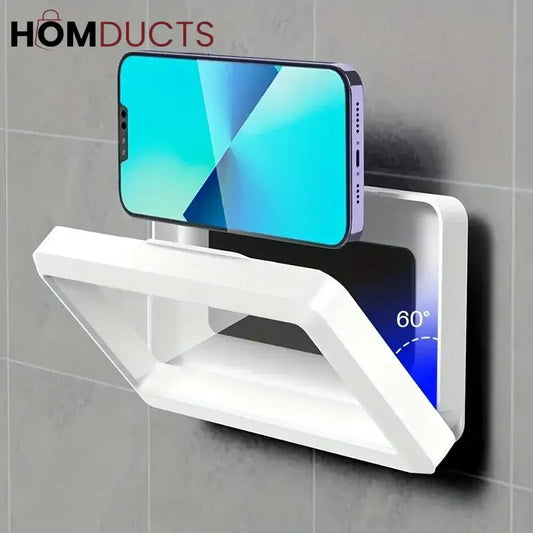360° Rotating Waterproof Wall Mount Phone Holder – Touchscreen Shower Phone Case for Bathroom & Kitchen
