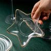 Gold-Trimmed Glass Star-Shaped Serving Dishes Set 8pcs