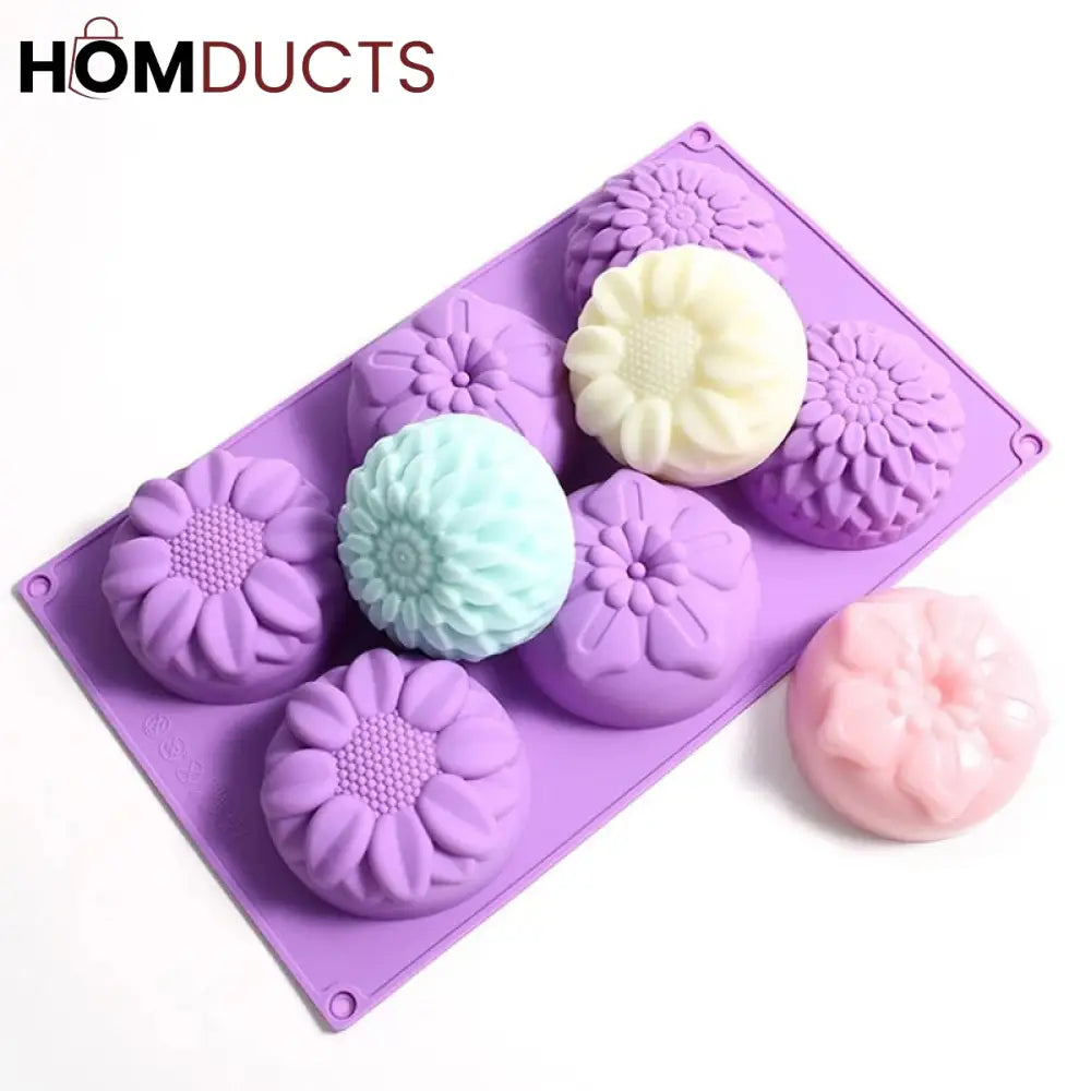 3D Flower Shape Silicone Soap Mold