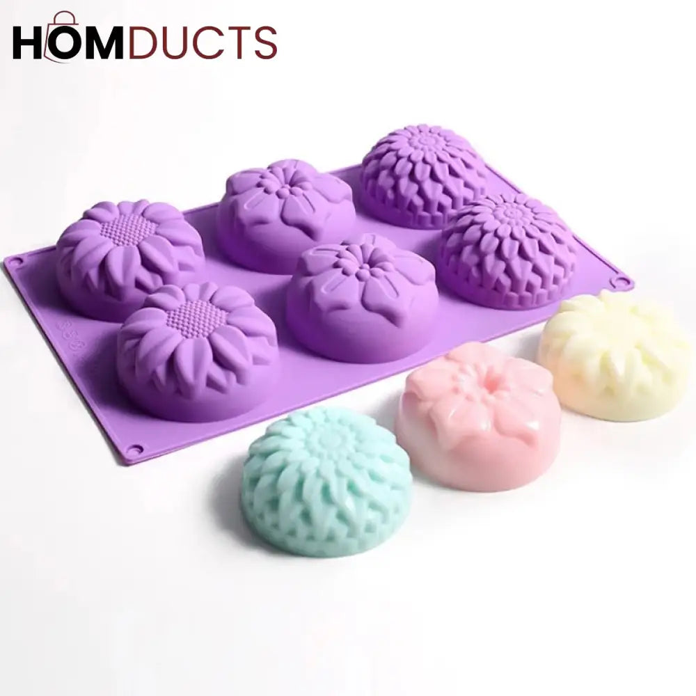 3D Flower Shape Silicone Soap Mold