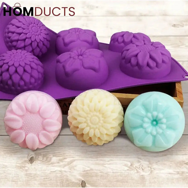 3D Flower Shape Silicone Soap Mold