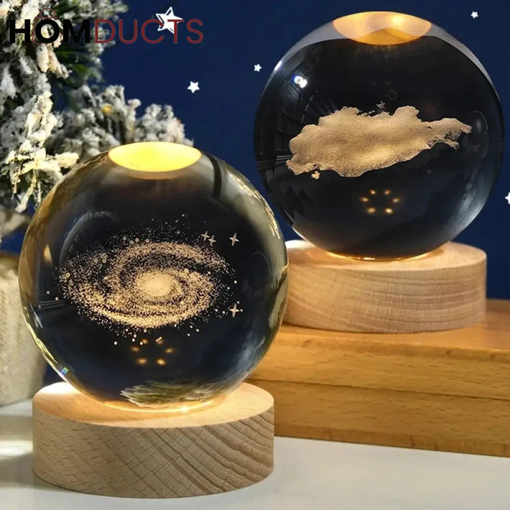 3D Glowing Crystal Ball Night Light