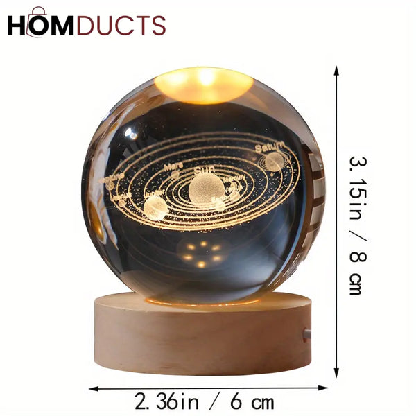 3D Glowing Crystal Ball Night Light