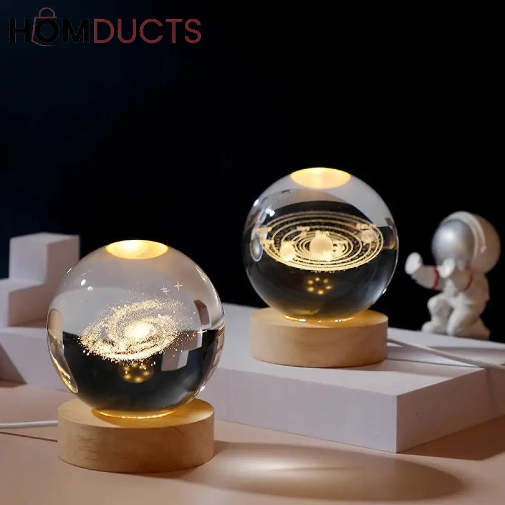 3D Glowing Crystal Ball Night Light