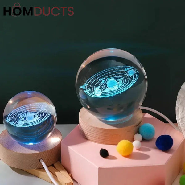 3D Glowing Crystal Ball Night Light