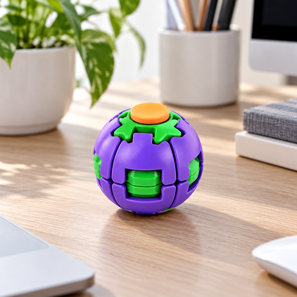 3D Press-and-Spin Stress Relief Fidget Ball