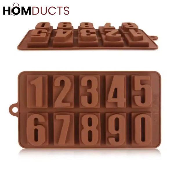 3D Silicone Number Chocolate Mold - Cake & Dessert Decorating Tool