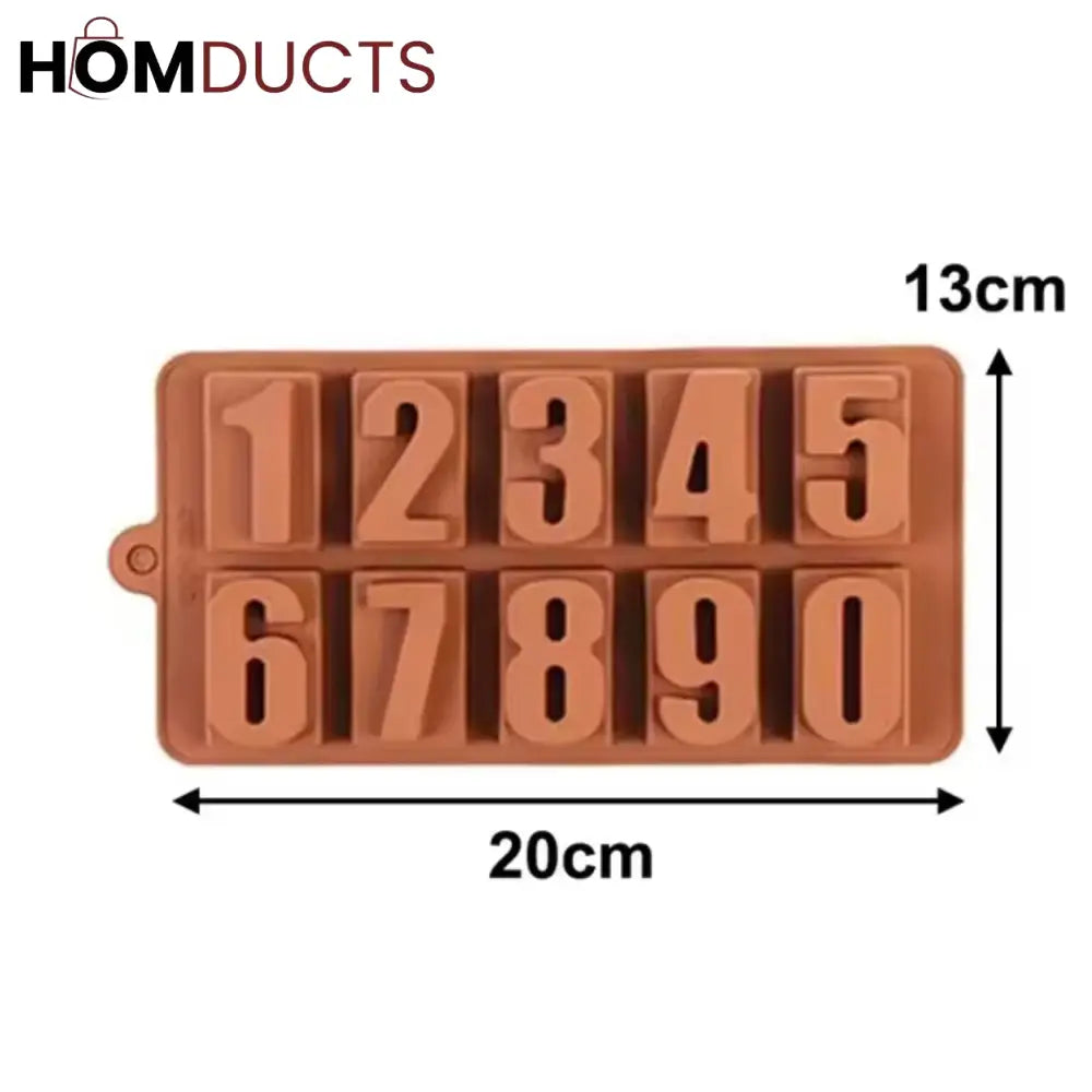 3D Silicone Number Chocolate Mold - Cake & Dessert Decorating Tool