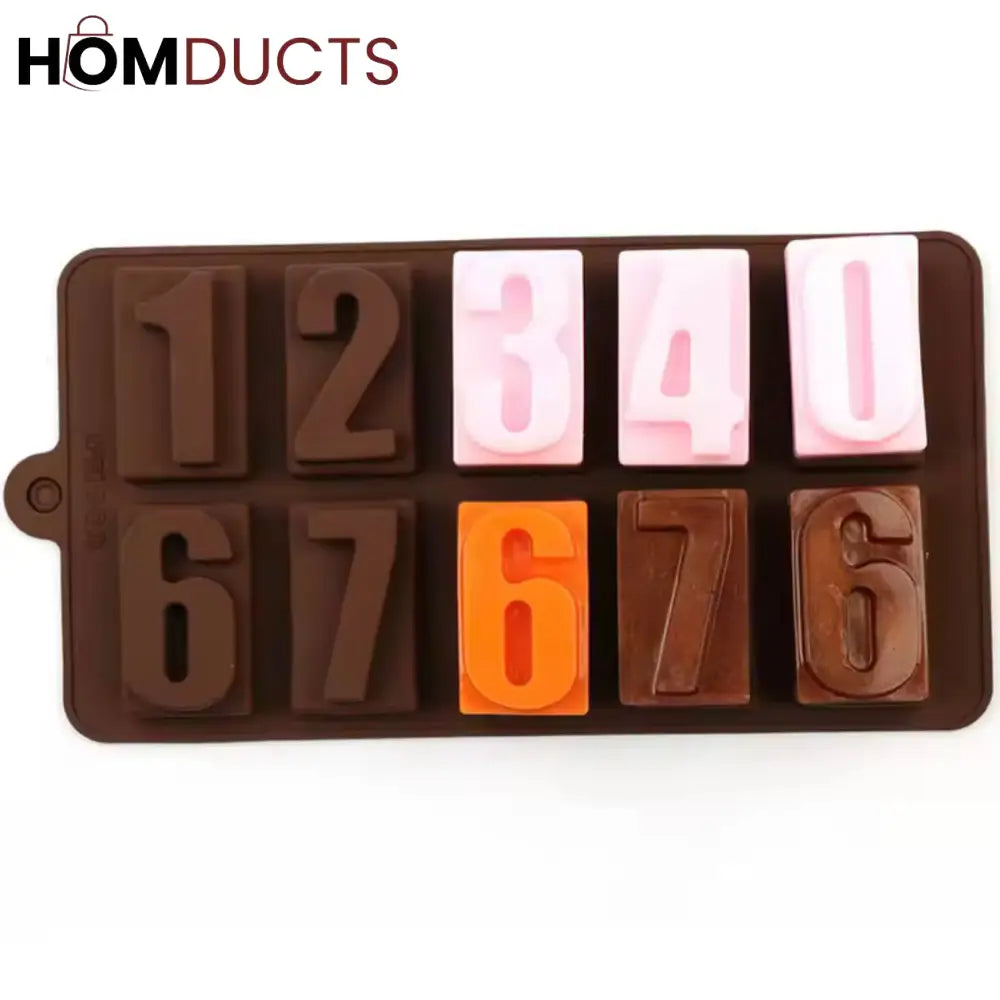 3D Silicone Number Chocolate Mold - Cake & Dessert Decorating Tool