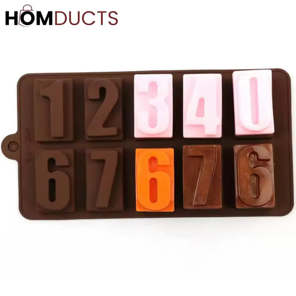 3D Silicone Number Chocolate Mold - Cake & Dessert Decorating Tool