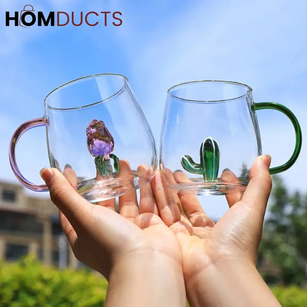 3D Transparent Heat Resistant Glass Cup