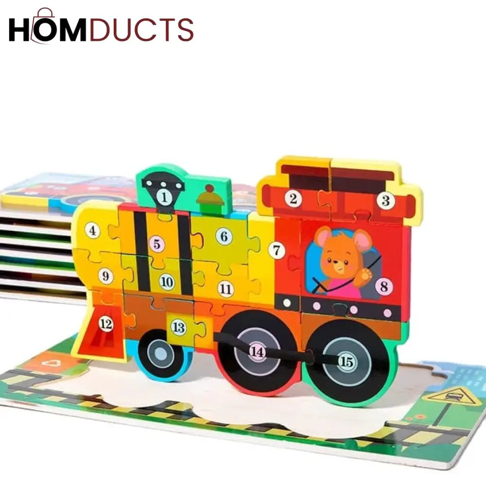 3D Wooden Vehicle Theme Puzzle