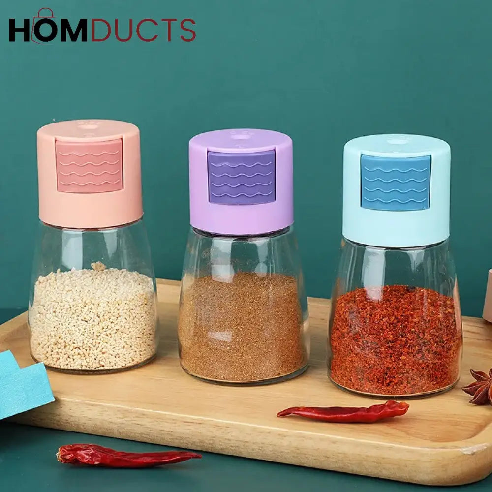 3Pcs Auto Press Push Seasoning Bottles