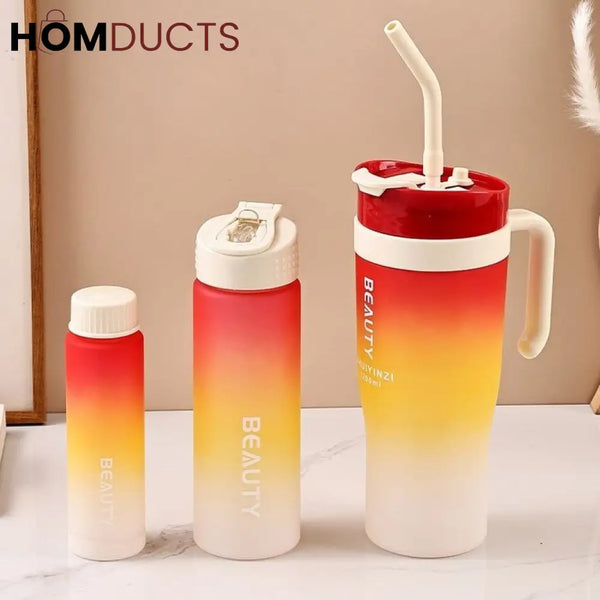 3Pcs Gradient Colour Bottle Set