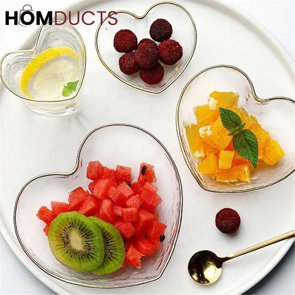 3Pcs Heart Shape Acrylic Bowl Set