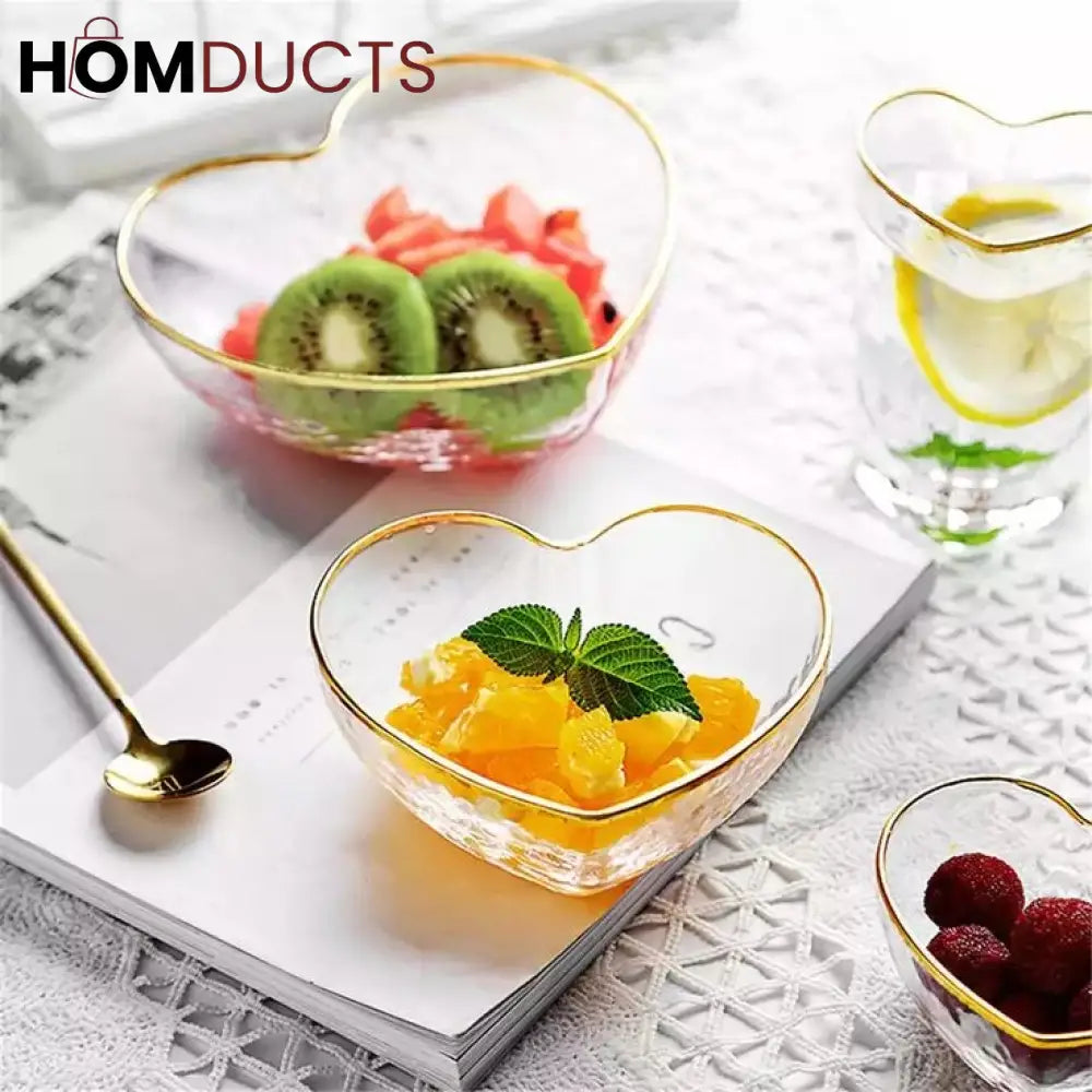 3Pcs Heart Shape Acrylic Bowl Set